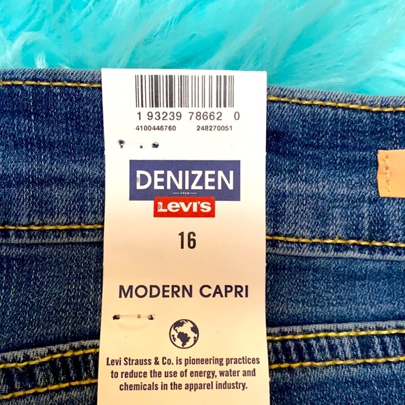 NEW! Levi’s Denizen Modern Cuff Capri Sz 16 - Picture 7 of 7